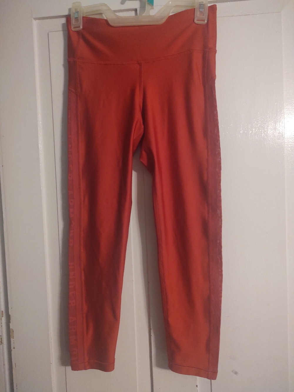 Under Armour HeatGear Women's Orange Compression Leggings Size M Pull On
